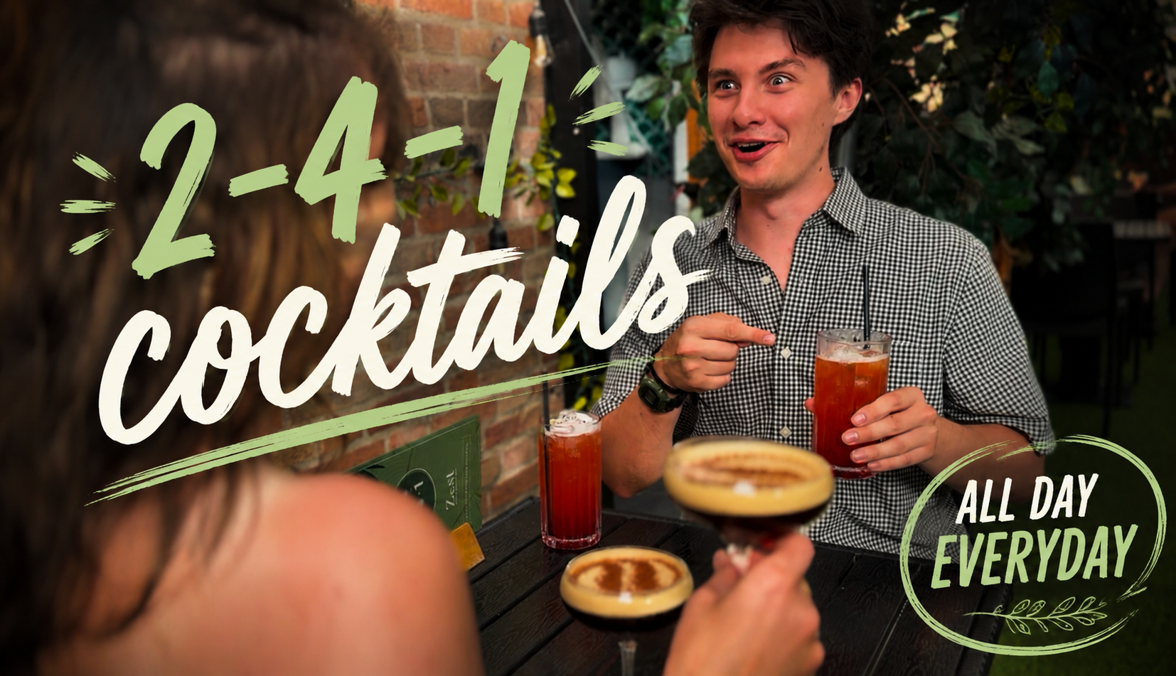 2-4-1 cocktails all day, every day at Zest rooftop bar, York