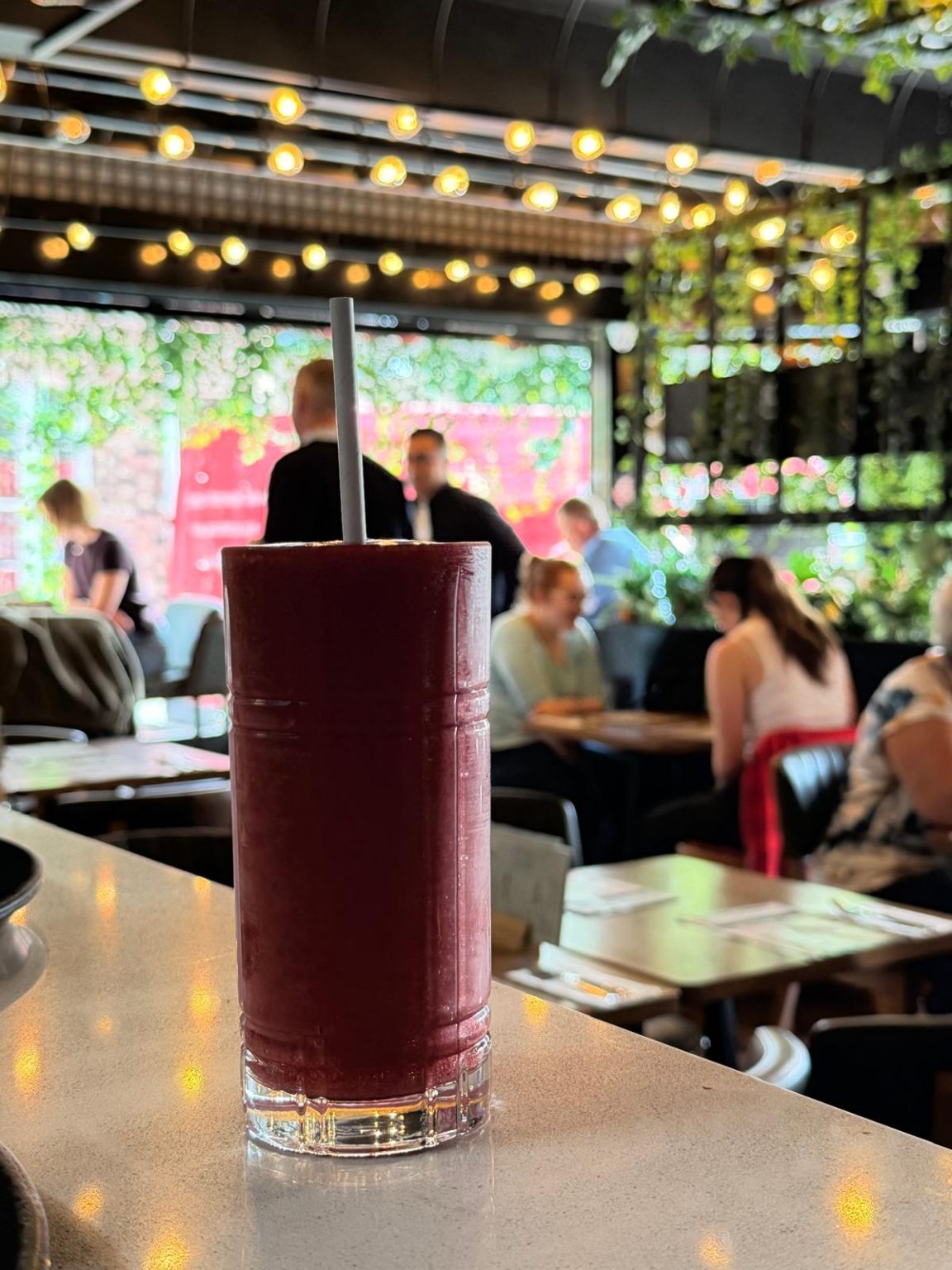 Wild berry smoothie in the cafe at Zest brunch bar York